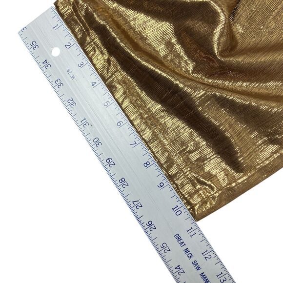 Gold Metallic Strapless Wide Leg Jumpsuit Womens S 28” Inseam NYE Party - Picture 12 of 13